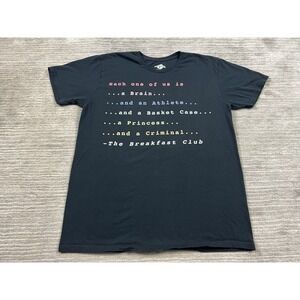 Breakfast Club Shirt Mens Large Black Short Sleeve 100% Cotton Universal